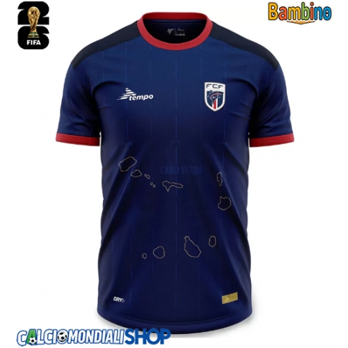 Maglie da calcio Capo Verde Prima Maglia Bambino Mondiali 2026  Manica Corta + Pantaloni corti)